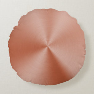 Coussins Ronds Texture Métallique Abstraite Or Rose Moderne