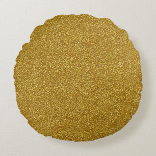 Coussins Ronds Texture métallique de parties scintillantes d'or