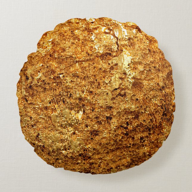 Coussins Ronds Texture or de luxe. (Devant)