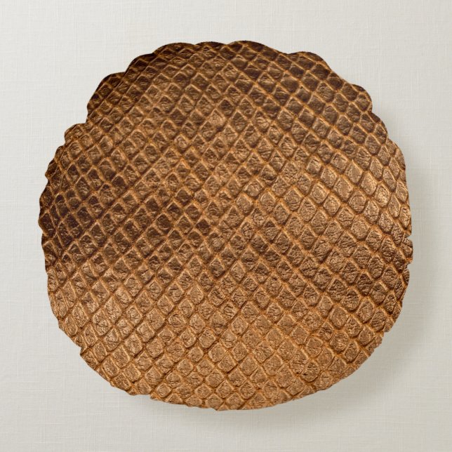 Coussins Ronds Texture vague arrière - plan bronze serpent leathe (Devant)