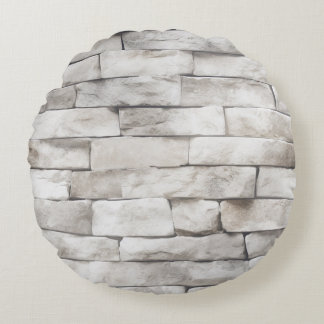 Coussins Ronds Textures de pierre blanche Design Series 6