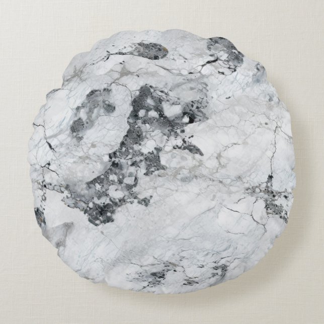 Coussins Ronds Textures en pierre blanche série 5 (Devant)