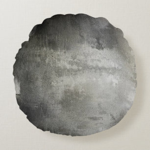 Coussins Ronds texturisé noir et blanc grunge abstrait d'art