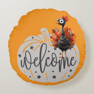 Coussins Ronds Thanksgiving Theme Them Pillow avec la Turquie
