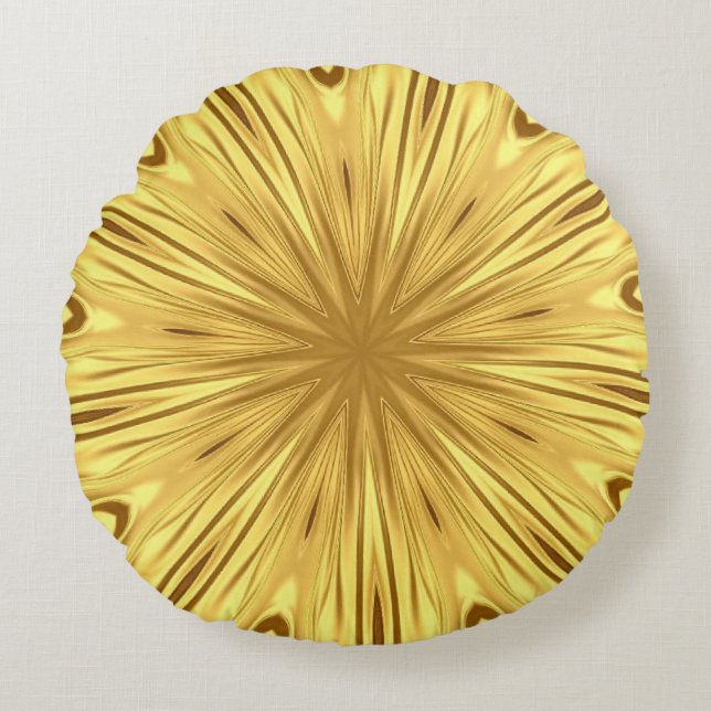 Coussins Ronds The Gilded Zenith: Molten Gold & Deep Crimson Luxu (Devant)