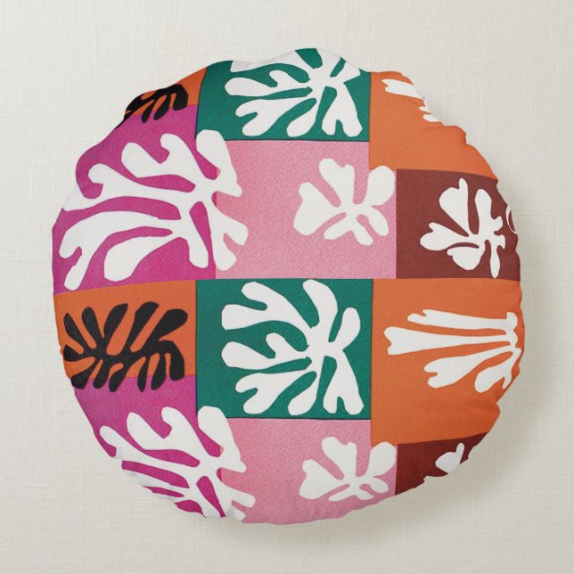 Coussins Ronds Throw pillow inspired by Henri Matisse Snow Flower (Dos)