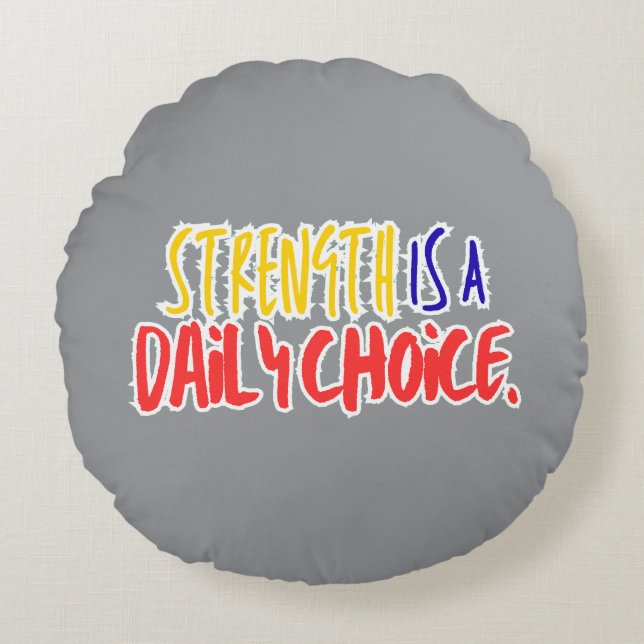 Coussins Ronds Throw Pillow – Minimalist Motivational Home Décor (Devant)