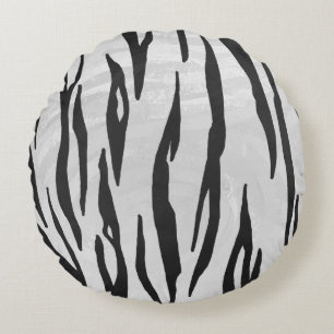 Coussins Ronds Tiger noir et blanc