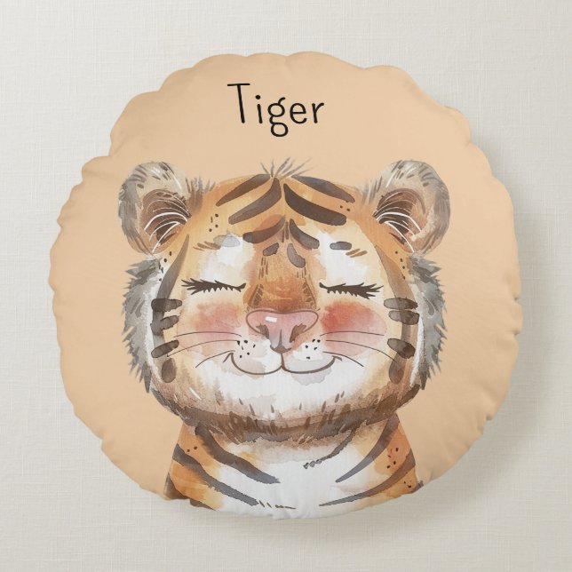 Coussins Ronds Tigre orange (Devant)