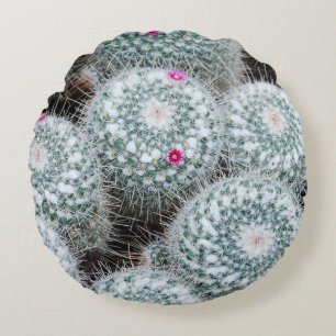 Coussins Ronds Tiny rose Fleurs Plantes Cactus