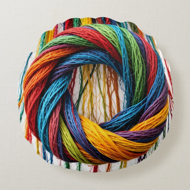 Coussins Ronds Tissé dans l'unité (Devant)