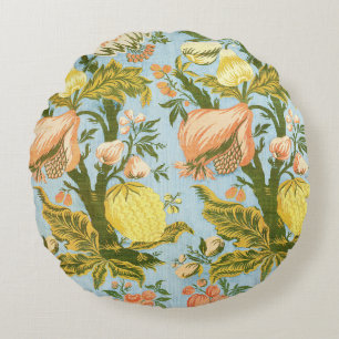 Coussins Ronds Tissu damassé floral aux fruits de style baroque c