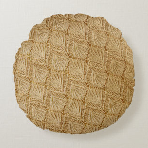 Coussins Ronds Tissu de dentelle élégant : motifs texturés.