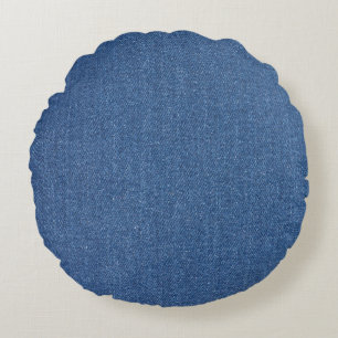 Coussins Ronds Tissu d'origine bleu mode jean denim
