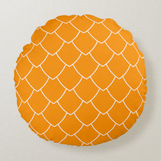 Coussins Ronds 🧡 Tissu imprimé coquille Saint-Jacques orange