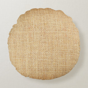 Coussins Ronds Tissu naturel, arrière - plan texturé.