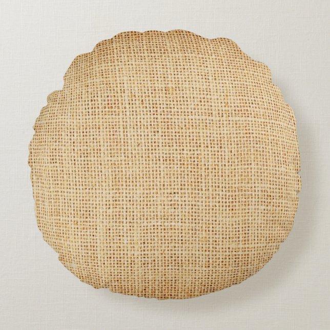 Coussins Ronds Tissu naturel, arrière - plan texturé. (Devant)