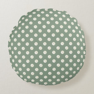 Coussins Ronds Tissu Pie Polkadot" Salle & Crème Tonale