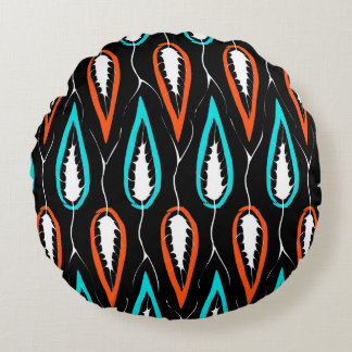 Coussins Ronds Tissu rétro motif floral sans soudure 