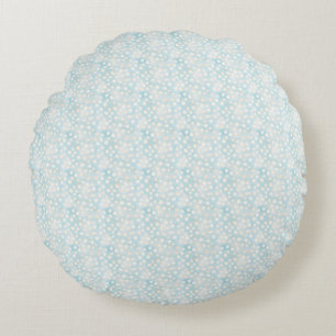 Coussins Ronds Tissu sans couture à pois bleu de Pâques – Pastel