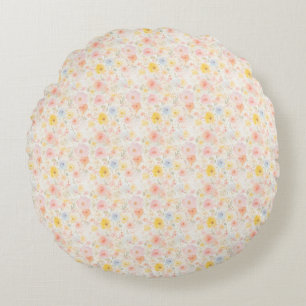 Coussins Ronds Tissu sans couture de flore de Pâques – Pastel Mig