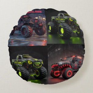 Coussins Ronds TOCOCLAWS Bête de marais : Monster Truck à crâne t