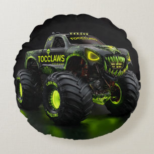 Coussins Ronds TOCOCLAWS Bête de marais : Monster Truck à crâne t