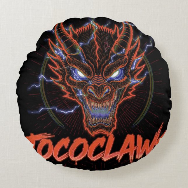 Coussins Ronds TOCOCLAWS Biohazard Skeleton : Masque à gaz radioa (Devant)