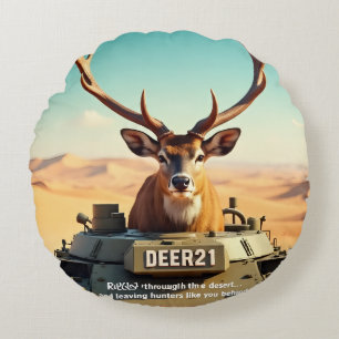Coussins Ronds TOCOCLAWS Drôle d'humour de chasse : Cerf dans une
