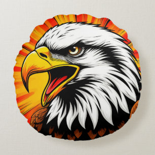 Coussins Ronds Toile American Eagle – Cadeau de liberté