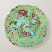 Toile victorienne antique Rococo Style Sage Green