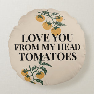 Coussins Ronds Tomato Love Note Récolte Or Noix de Muscade Beige