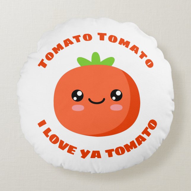 Coussins Ronds Tomato Tomato Je t'aime Tomate (Devant)
