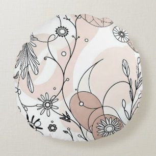 Coussins Ronds Tons de terre minimaliste Boho Art