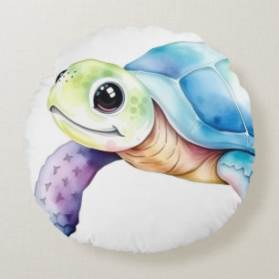 Coussins Ronds Tortue Mignonne
