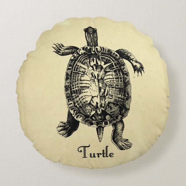 Coussins Ronds TORTUE vintage (Devant)