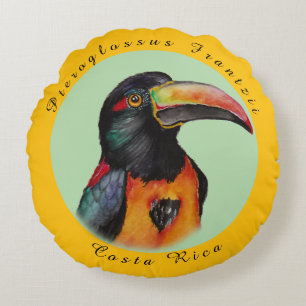 Coussins Ronds Toucan aquarelle