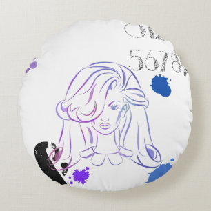 Coussins Ronds Touche de couleurs aquarelles