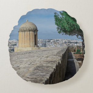 Coussins Ronds Tourelle de canon sur les murs de la vieille ville