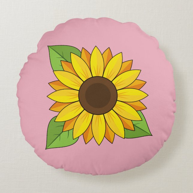 Coussins Ronds Tournesol (Devant)