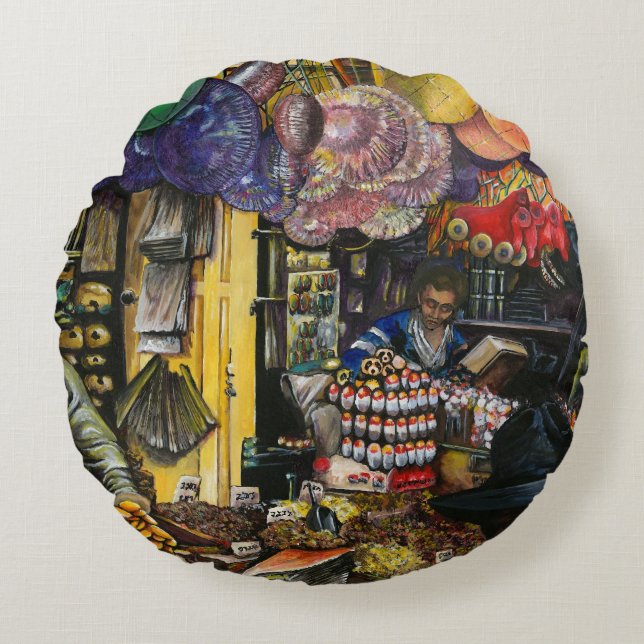 Coussins Ronds Traditions du commerce ancien, Jérusalem (Devant)