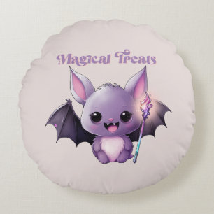 Coussins Ronds Traitements magiques avec Bats mignons