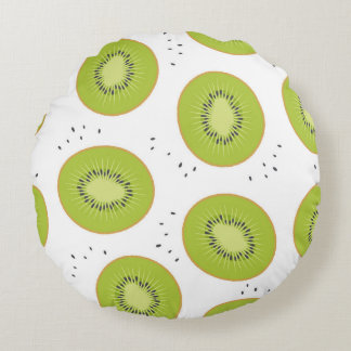 Coussins Ronds Tranches de fruits Kiwi, illustration transparente