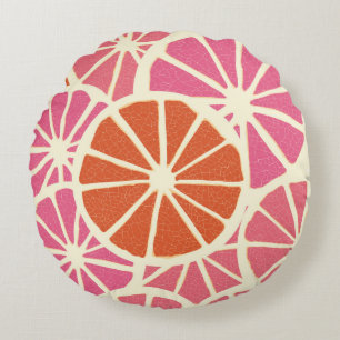 Coussins Ronds Tranches de pamplemousse sans soudure motif, agrum