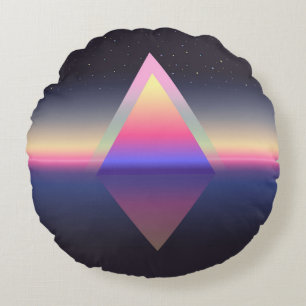 Coussins Ronds Triangle brillant. Concept Ethereum. abs futuriste