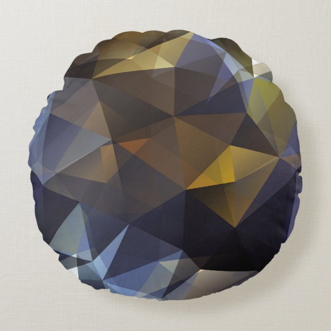 Coussins Ronds Triangle brillant vintage, texture diamant. (Devant)