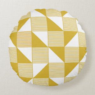 Coussins Ronds Triangles Jaunes : Motif Linéaire Sans Seamless.