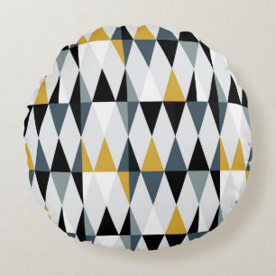 Coussins Ronds Triangles : Motif géométrique Vintage moderne.