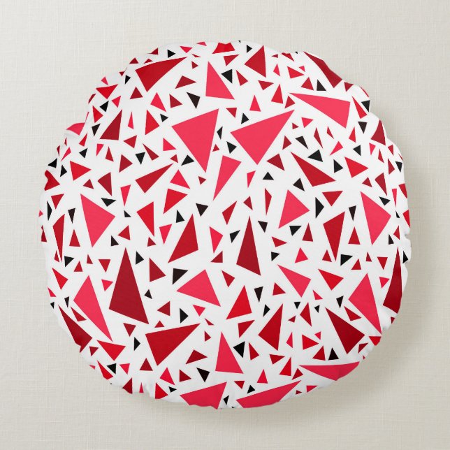 Coussins Ronds triangles rouges pourpre sur arrière - plan rétro  (Devant)