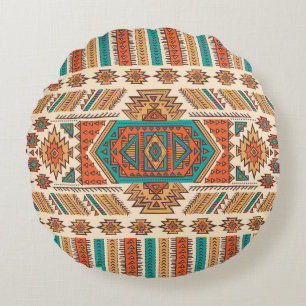Coussins Ronds Tribal Vintage : Ethnic Seamless Motif